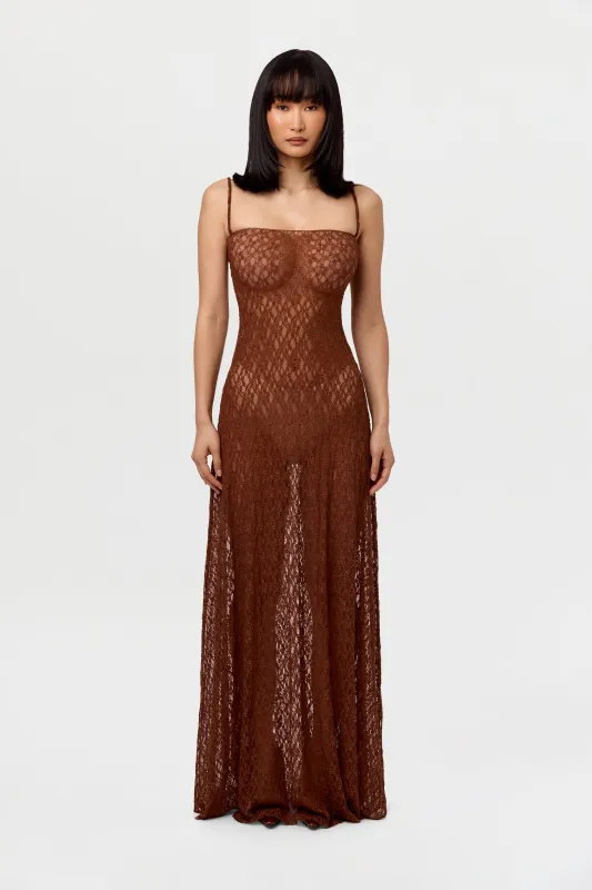 Stretch Lace Tank Maxi Dress sold by Naked Wardrobe