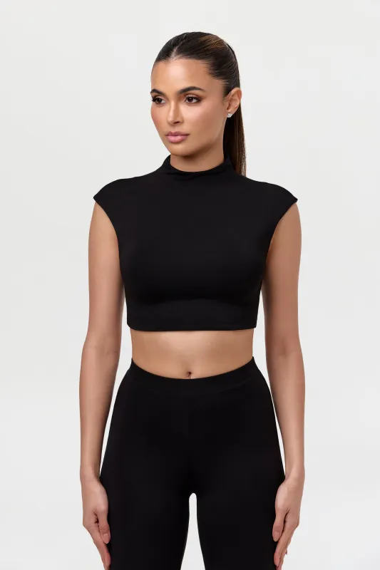 Smooth Cap Sleeve Crop Top sold by Naked Wardrobe