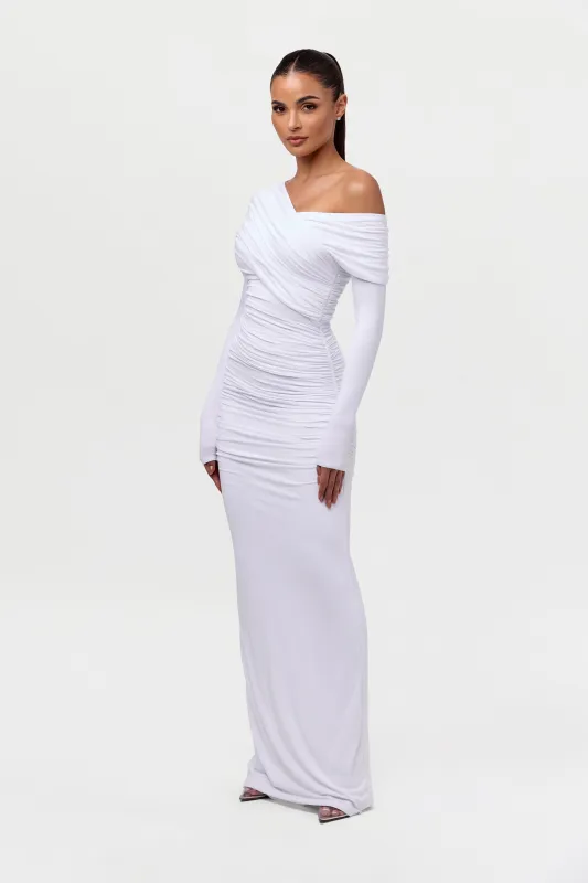 Smooth Off-Shoulder Ruched Maxi Dress sold by Naked Wardrobe