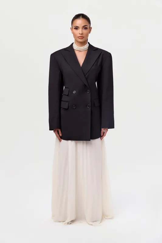 Pleated Chiffon Maxi Skirt sold by Naked Wardrobe