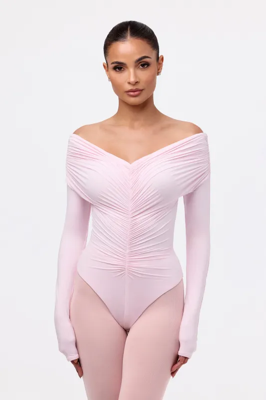 Naked Off-Shoulder Shirred Bodysuit sold by Naked Wardrobe