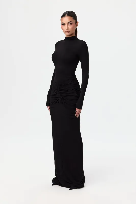 Smooth Ruched V-Waist Maxi Dress sold by Naked Wardrobe