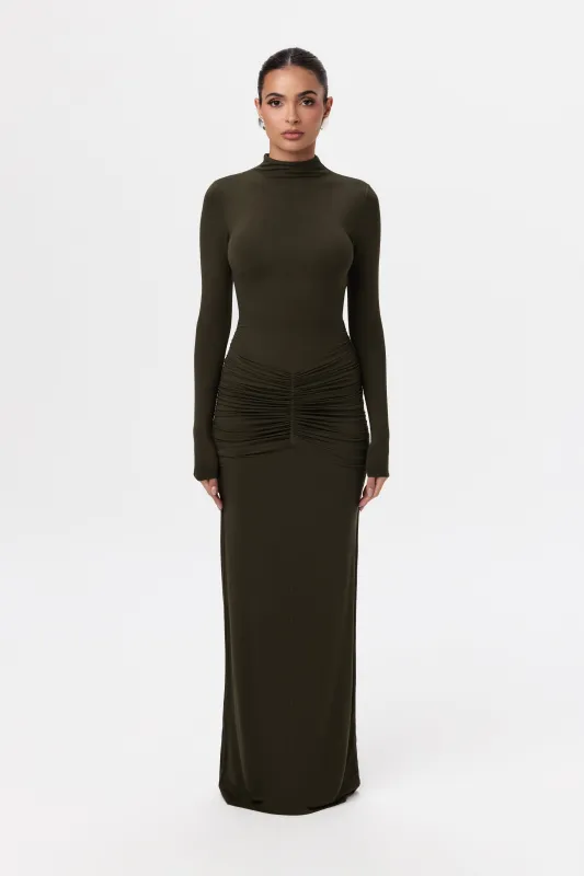 NW Ruched Maxi Dress sold by Naked Wardrobe