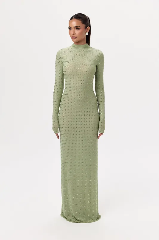 Crystal Mock Neck Gown sold by Naked Wardrobe
