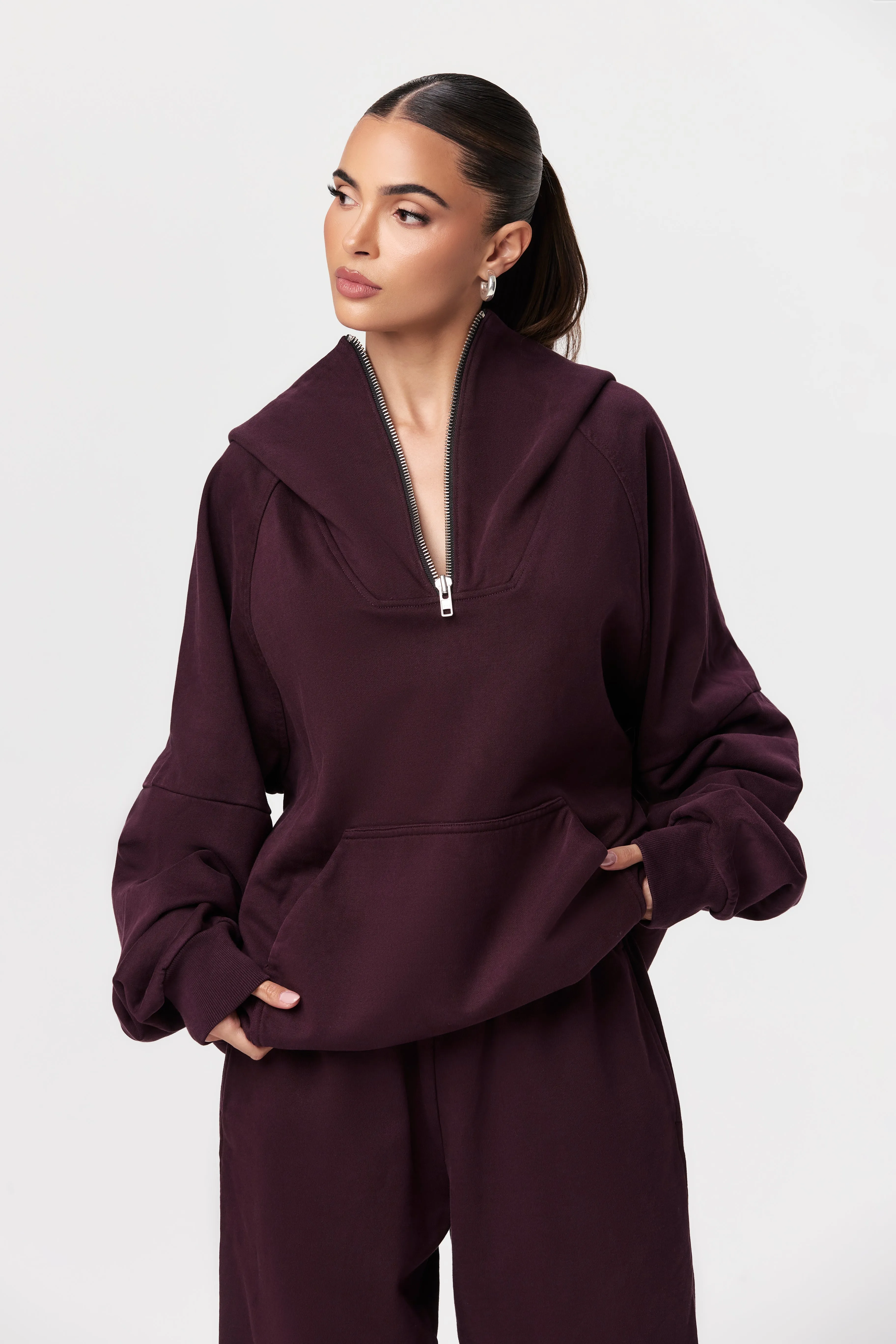 1/4 Zip Hoodie sold by Naked Wardrobe