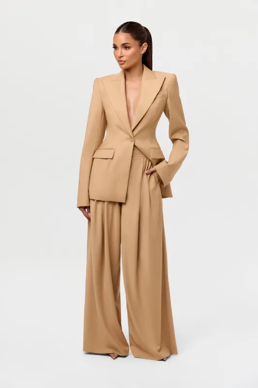 Suiting Pleated Wide-Leg Pant sold by Naked Wardrobe