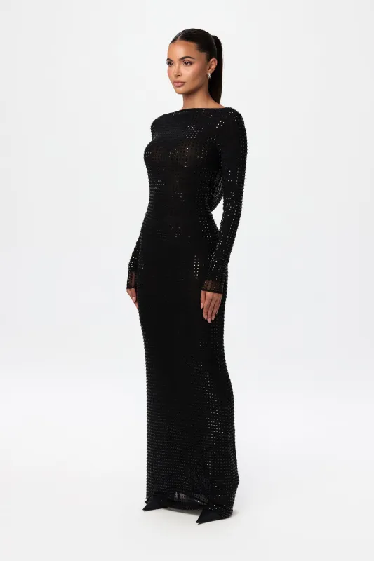 Crystal Open Back Gown Petite sold by Naked Wardrobe