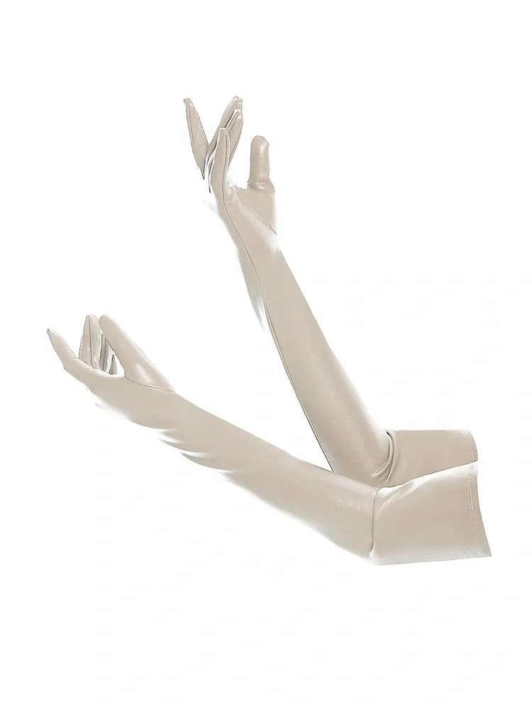 Vegan Leather Long Gloves sold by Naked Wardrobe product image thumbnail 4
