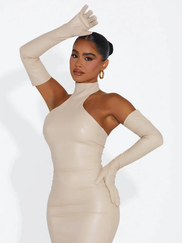 Vegan Leather Long Gloves sold by Naked Wardrobe product image thumbnail 3