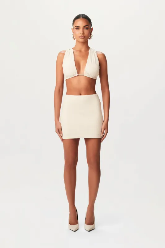 Linen High Waist Mini Skirt sold by Naked Wardrobe