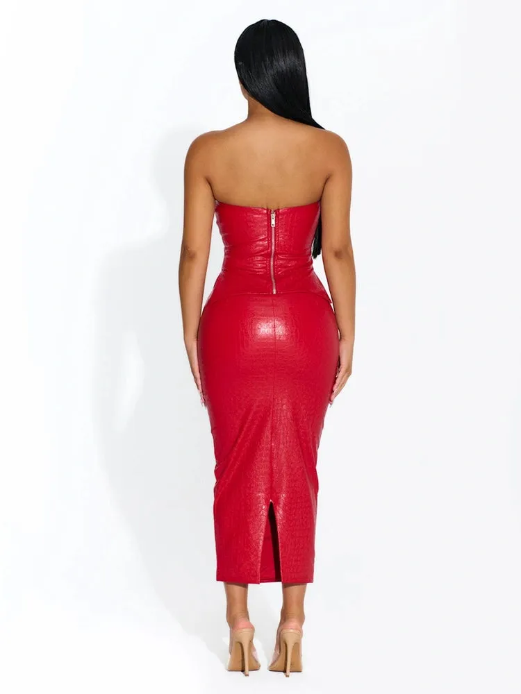 The Crocodile Midi Skirt sold by Naked Wardrobe product image thumbnail 5