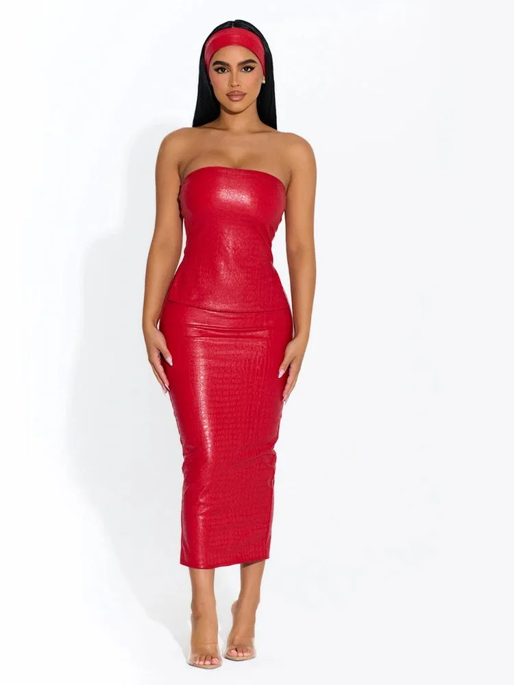 The Crocodile Midi Skirt sold by Naked Wardrobe product image thumbnail 3