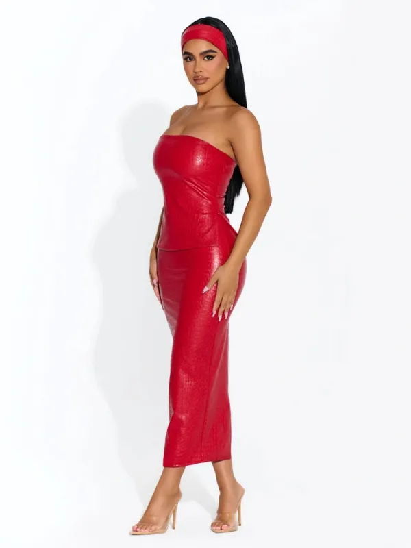 The Crocodile Midi Skirt sold by Naked Wardrobe
