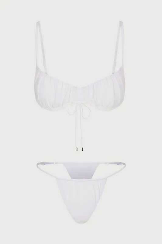 Ruched V-Neck Bikini sold by Naked Wardrobe
