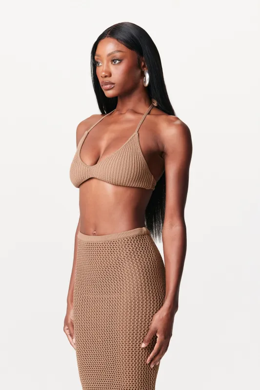 Knit Halter Crop Top sold by Naked Wardrobe