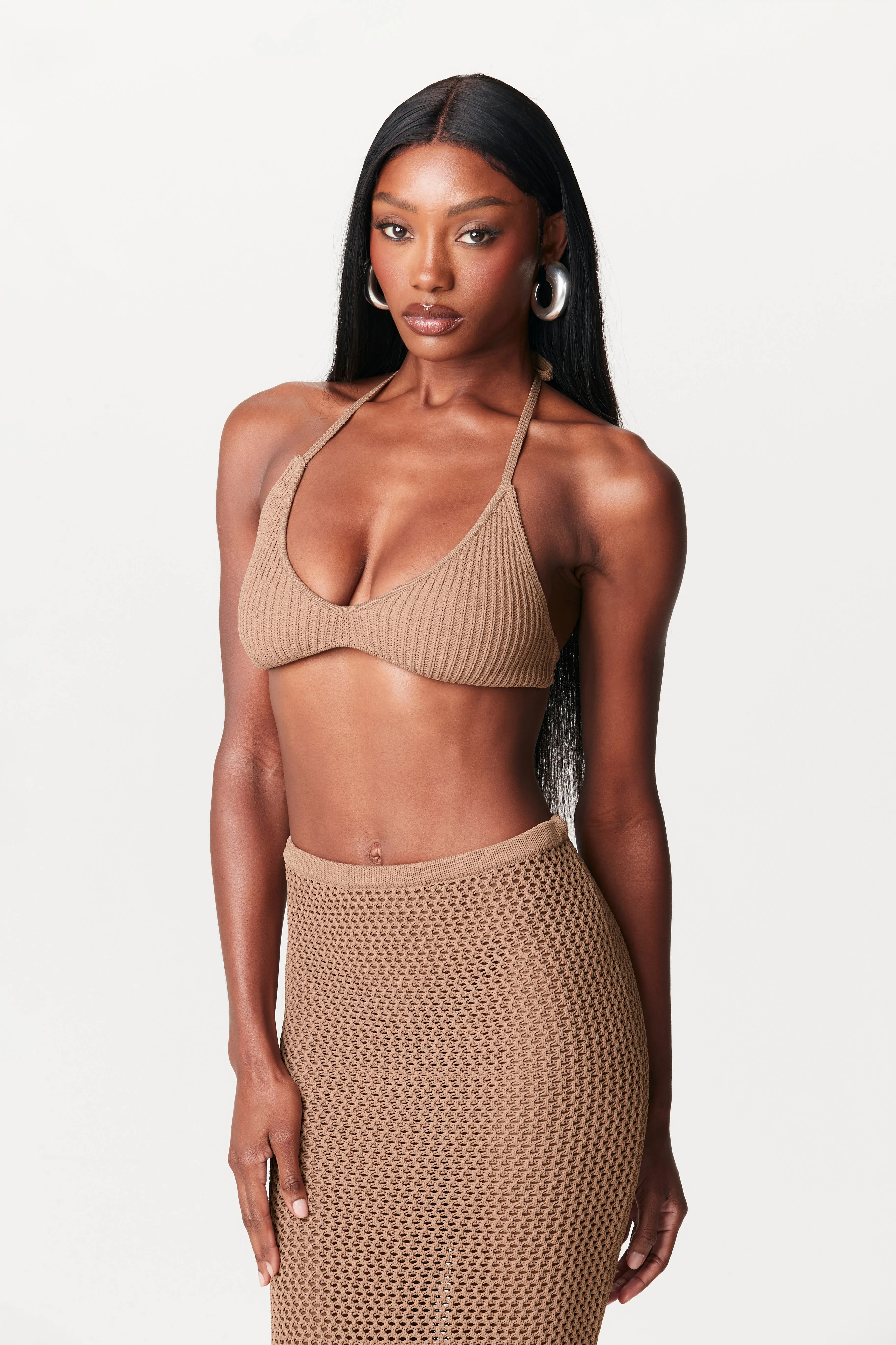 Knit Halter Crop Top sold by Naked Wardrobe product image thumbnail 3