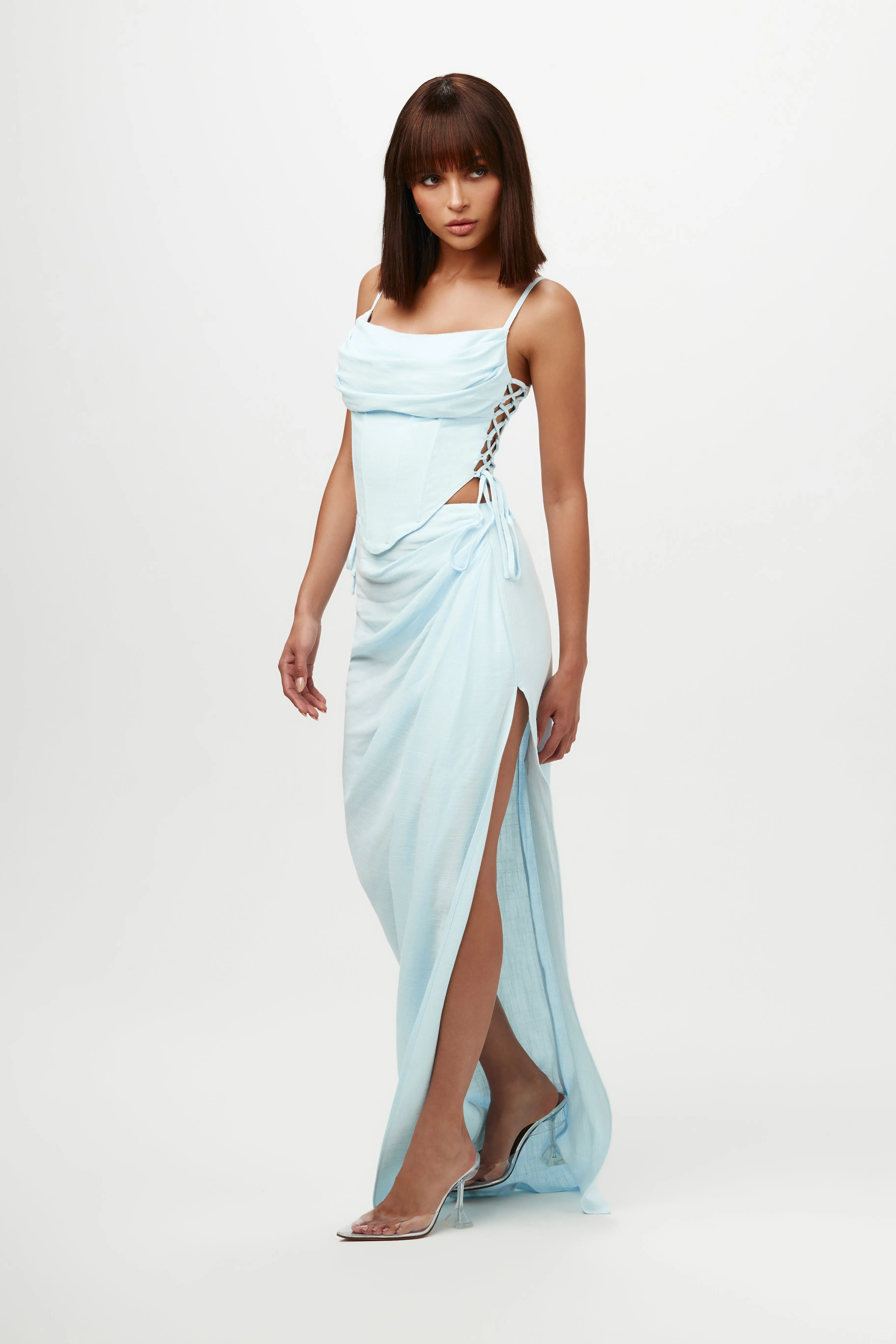 Linen Corset Top sold by Naked Wardrobe product image thumbnail 4