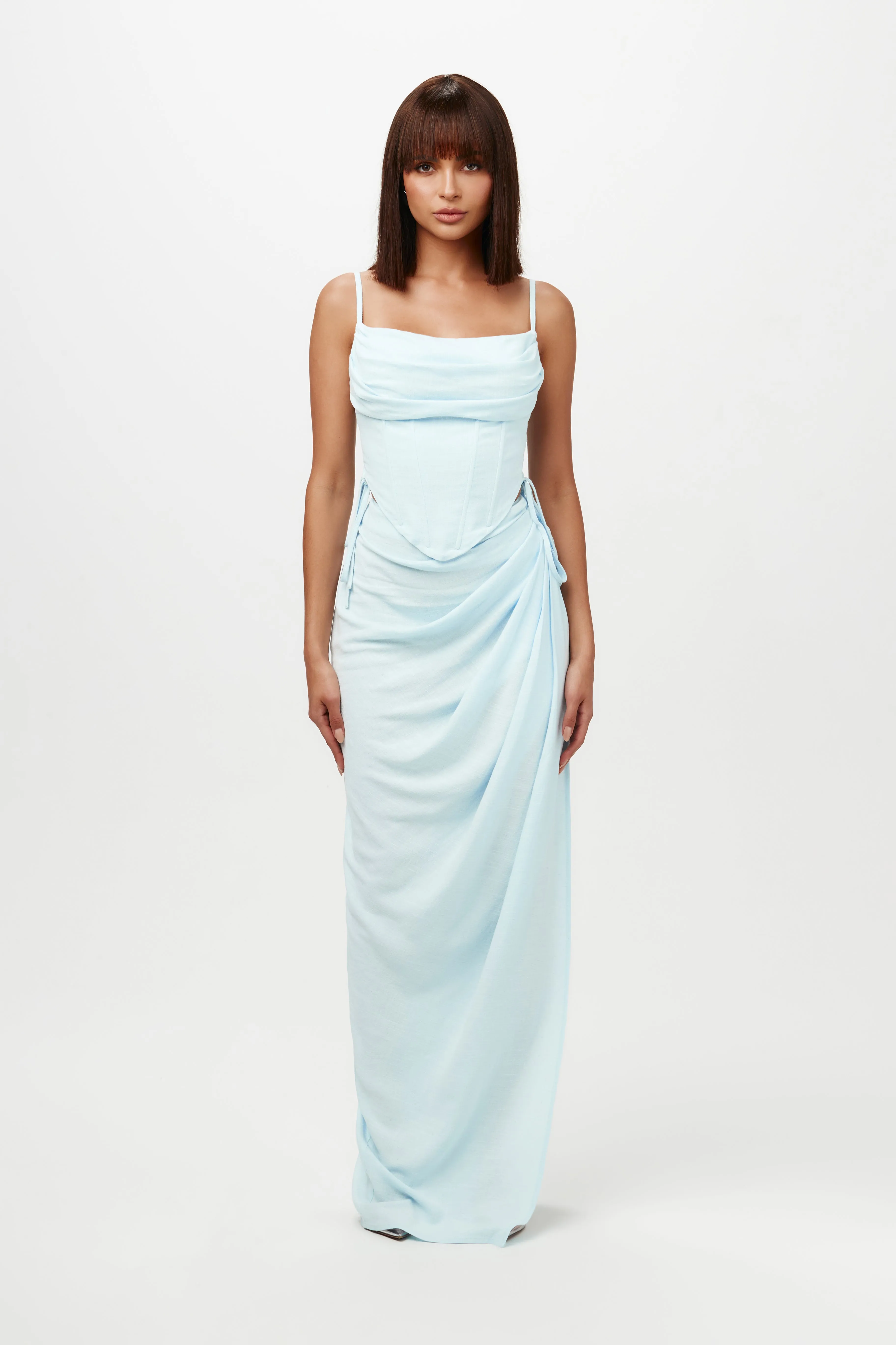 Linen High Slit Maxi Skirt sold by Naked Wardrobe product image thumbnail 4