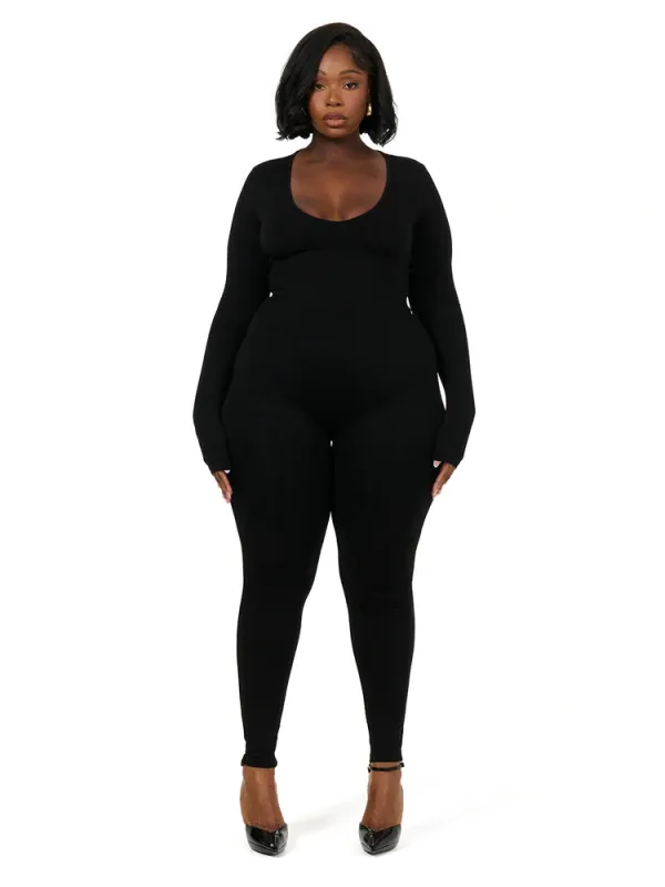 NW Sculpt V-Neck Jumpsuit Curve sold by Naked Wardrobe