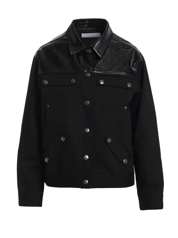 Croc & Denim Cargo Jacket sold by Naked Wardrobe