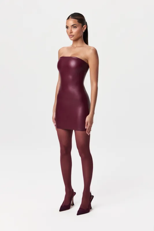 Vegan Leather Tube Mini Dress sold by Naked Wardrobe