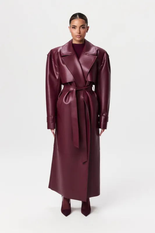 Vegan Leather Trench Coat sold by Naked Wardrobe