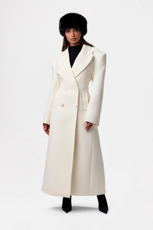 Faux Wool Power Shoulder Coat sold by Naked Wardrobe