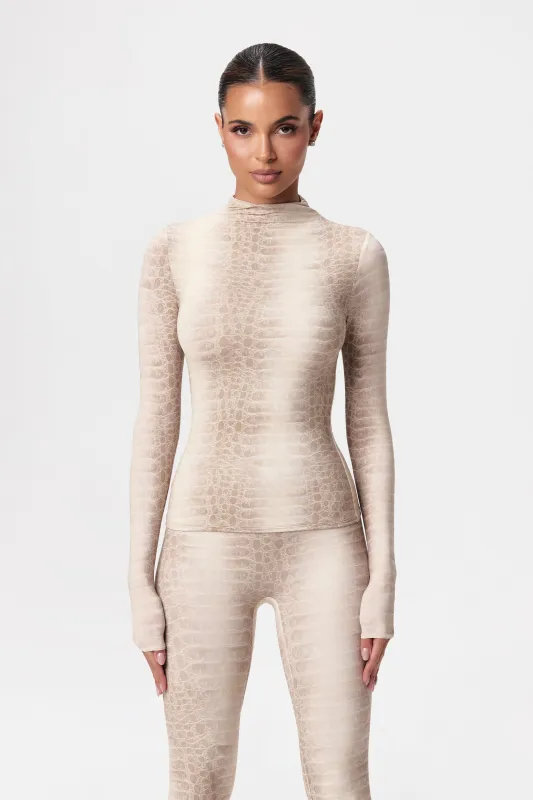 Naked Print Mock Neck Top sold by Naked Wardrobe