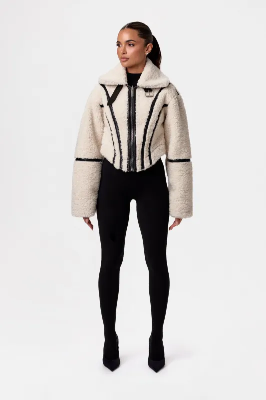 Reversible Vegan Leather Sherpa Jacket sold by Naked Wardrobe