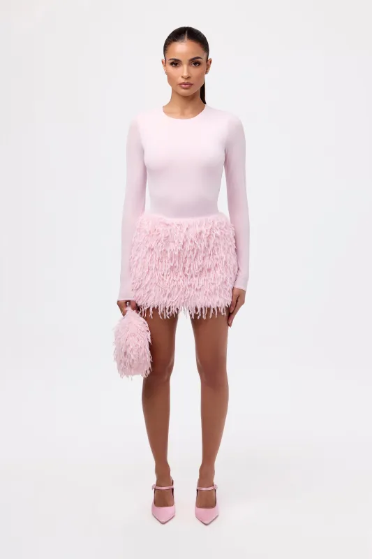 Faux Feather Mini Skirt sold by Naked Wardrobe