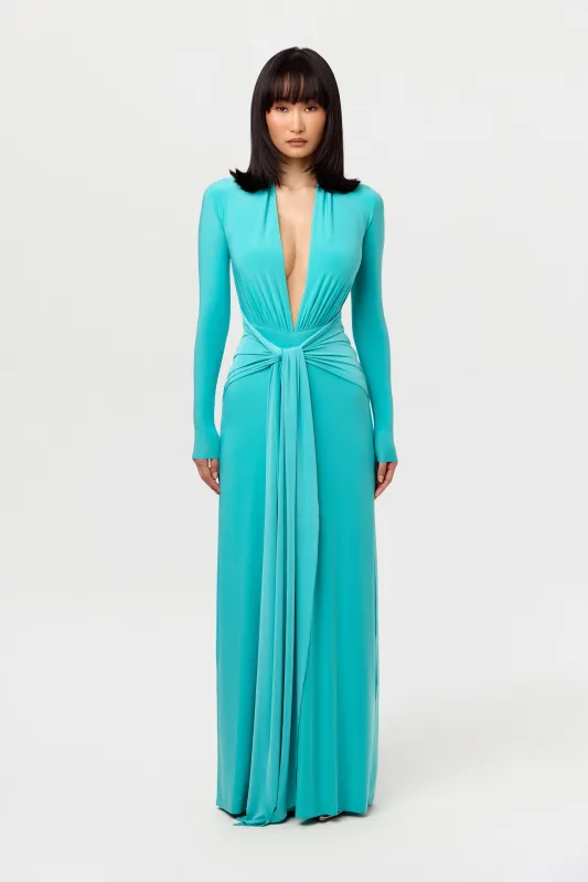 Hourglass Plunge Draped Tie Dress sold by Naked Wardrobe