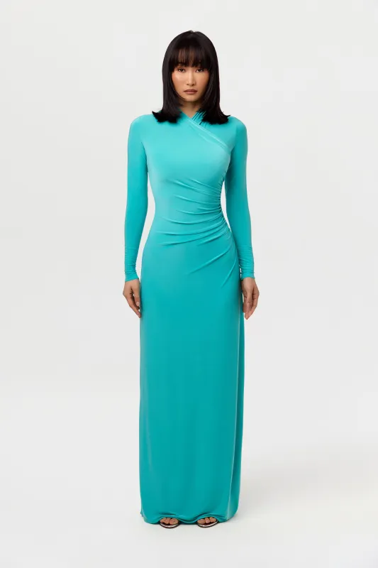Hourglass Overlay Ruched Maxi Dress sold by Naked Wardrobe