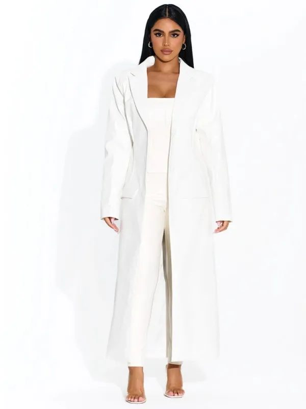 Vegan Leather Blazer Coat sold by Naked Wardrobe