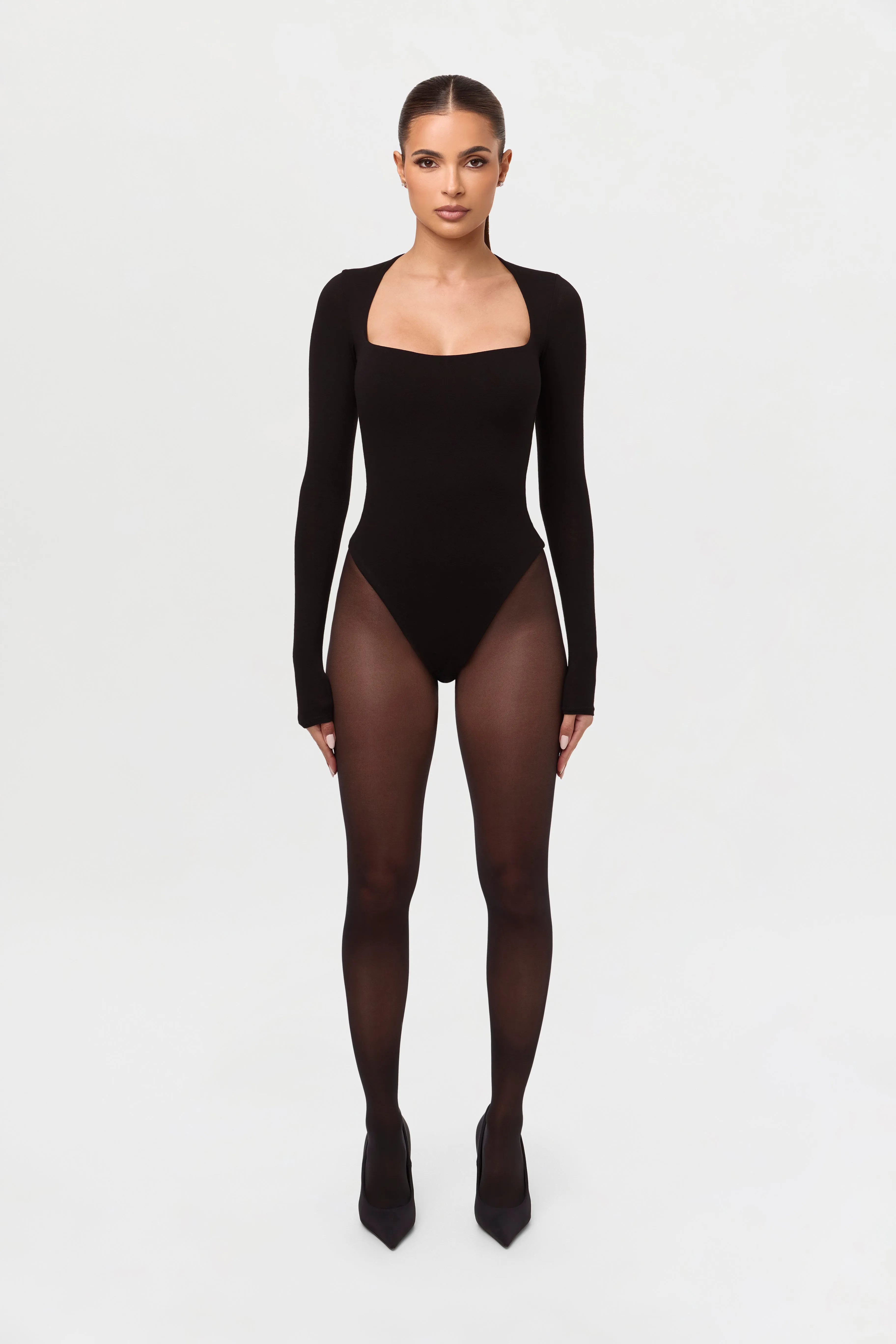 NW Square Neck Sculpt Bodysuit sold by Naked Wardrobe product image thumbnail 2