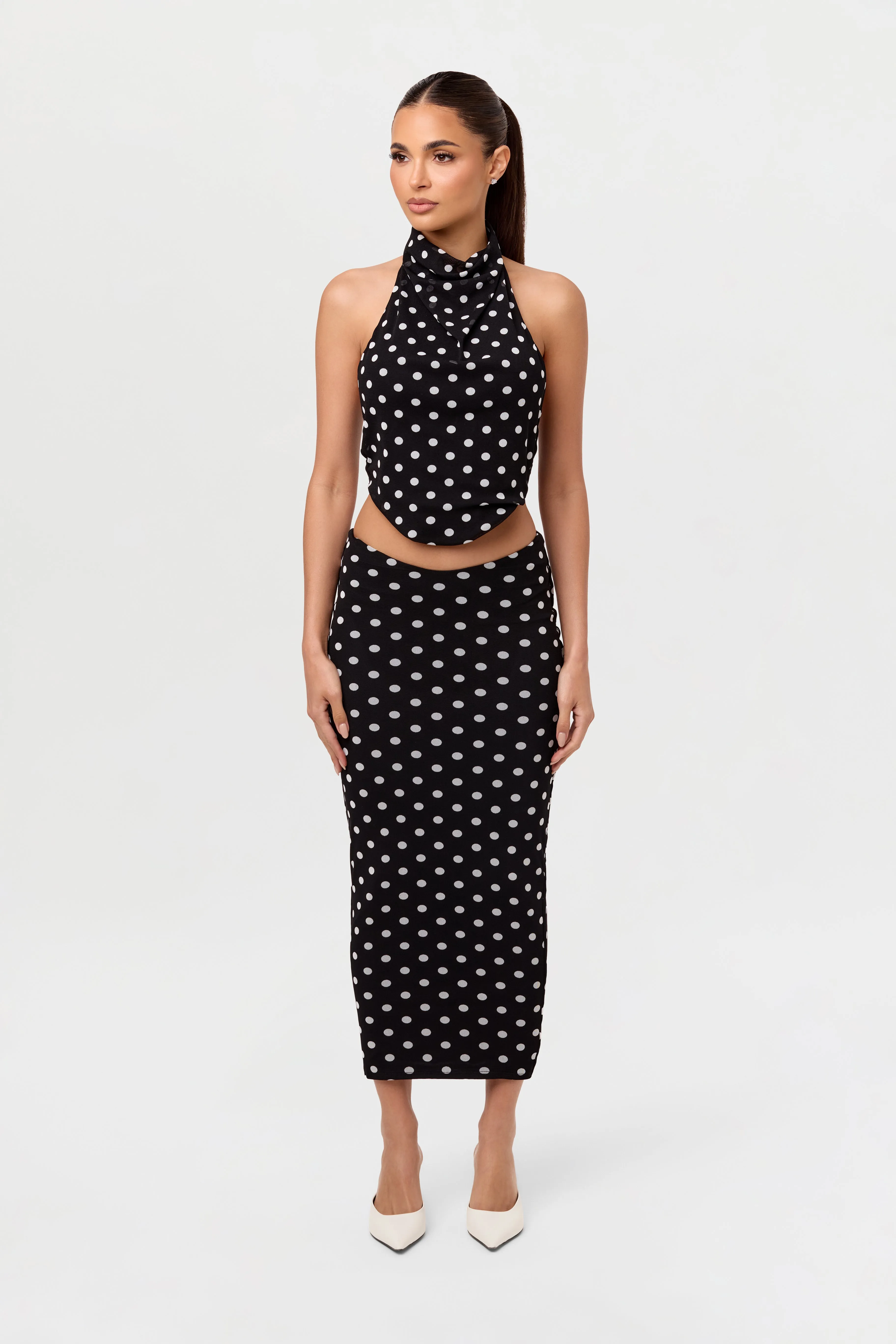 Polka Dot Midi Skirt sold by Naked Wardrobe product image thumbnail 2