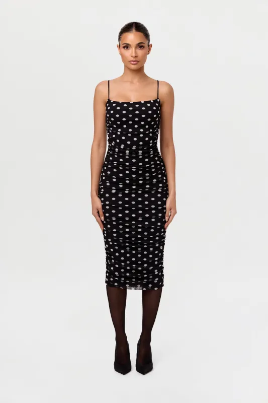 Polka Dot Tank Strap Midi Dress sold by Naked Wardrobe