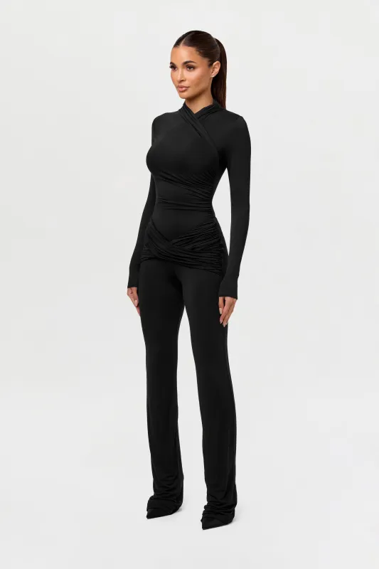 Modal V-Waist Straight Leg Pant sold by Naked Wardrobe