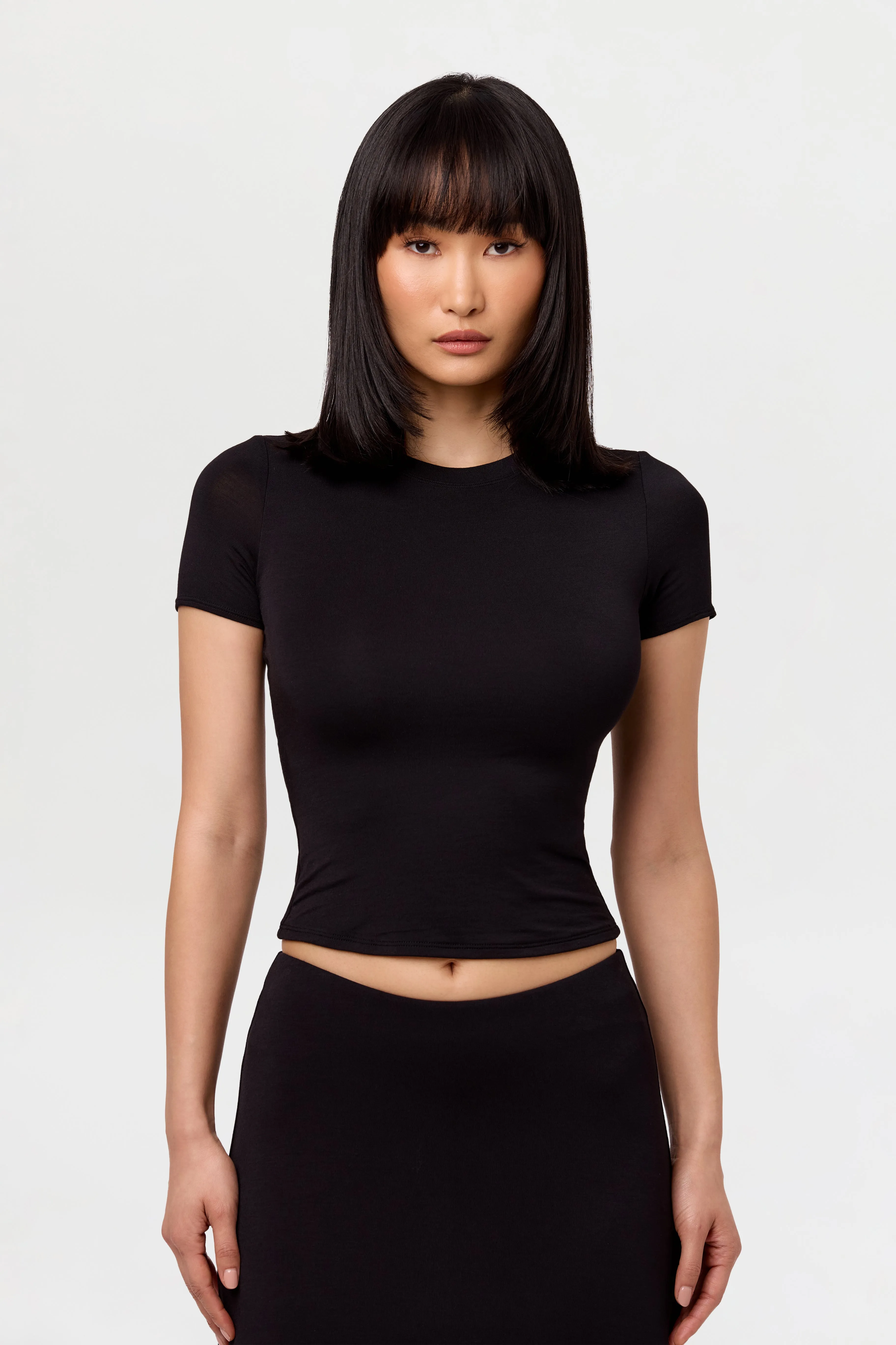 Modal Crewneck Short Sleeve Top sold by Naked Wardrobe