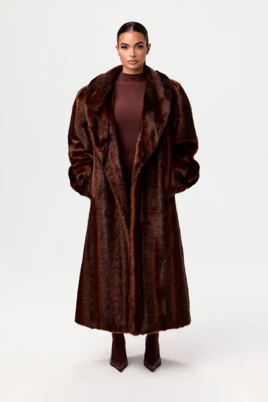 Faux Mink Long Coat sold by Naked Wardrobe