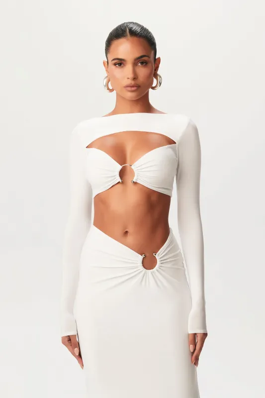 Hourglass Cut Out O-Ring Crop Top sold by Naked Wardrobe