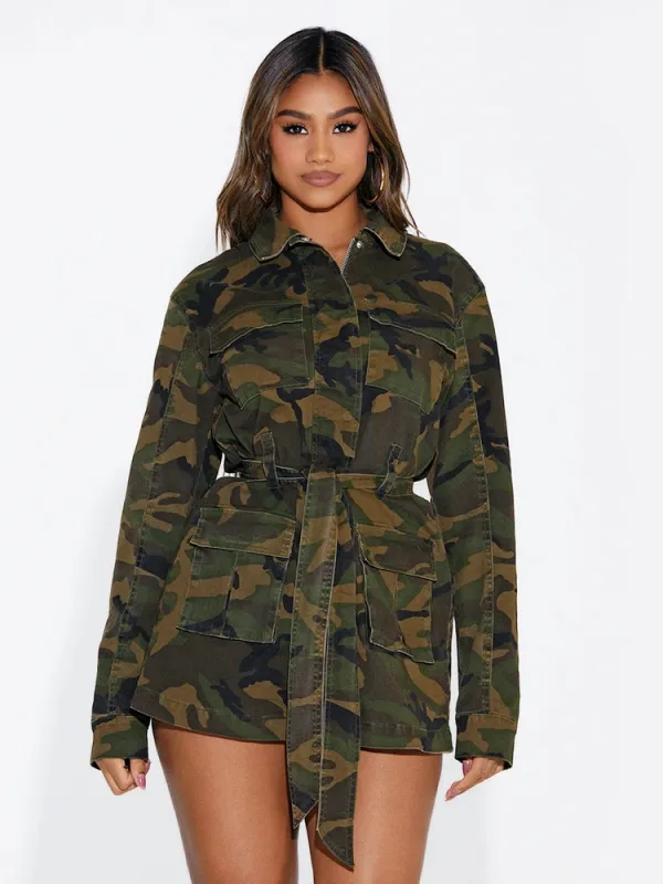 Camo Cargo Utility Jacket sold by Naked Wardrobe