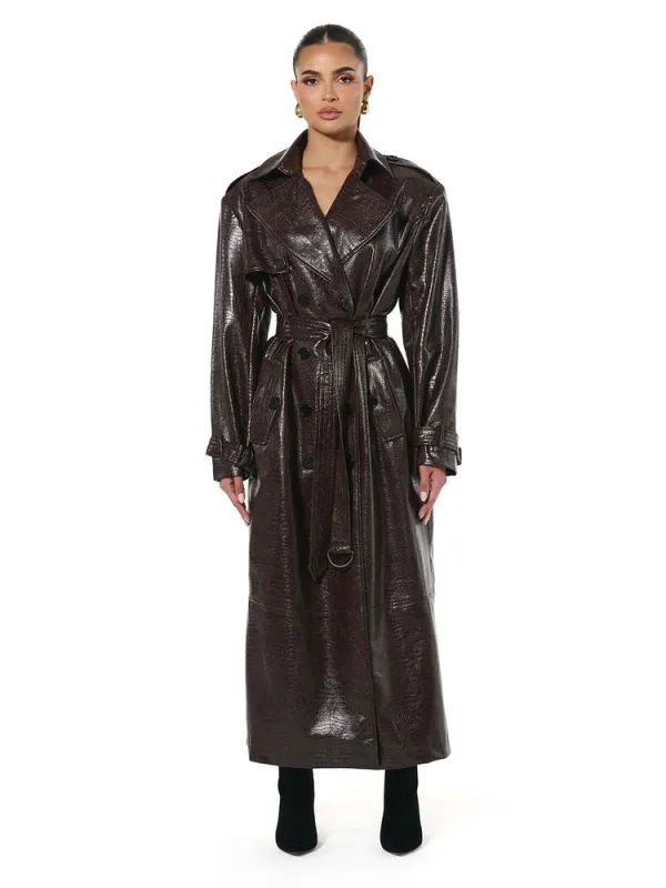 Crocodile Trench Coat sold by Naked Wardrobe