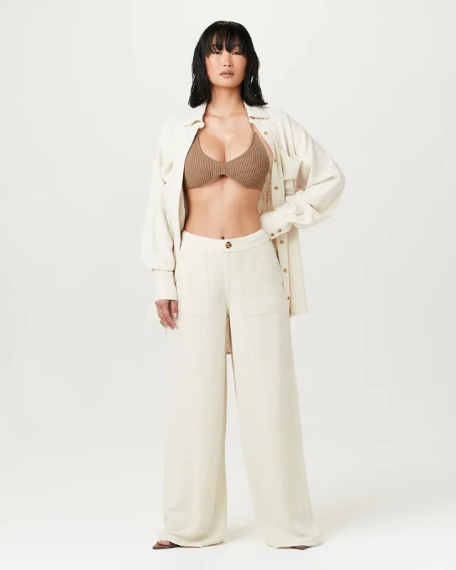 Linen Wide Leg Pants sold by Naked Wardrobe