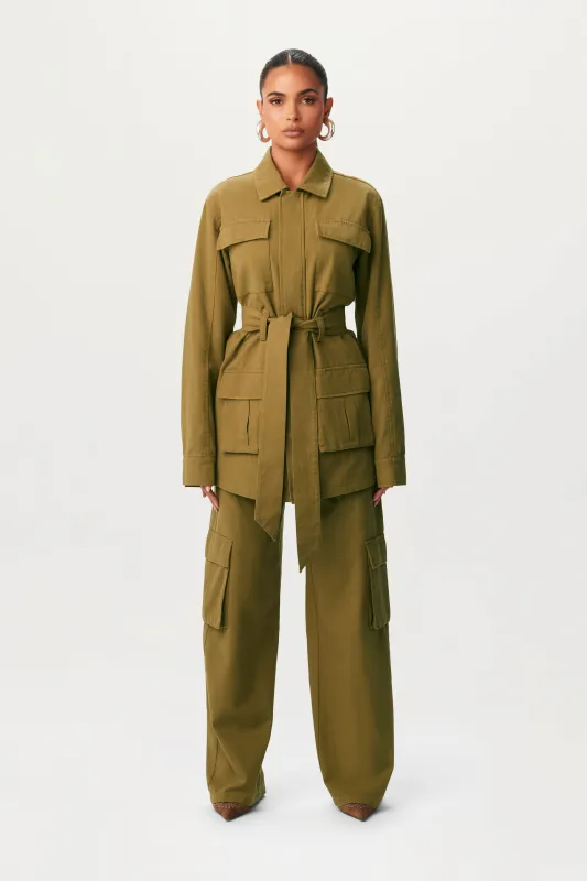 Canvas Cargo Belted Utility Jacket sold by Naked Wardrobe