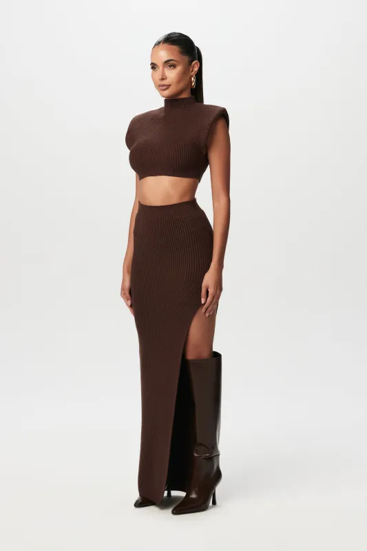 Knit Sweater High Slit Maxi Skirt sold by Naked Wardrobe