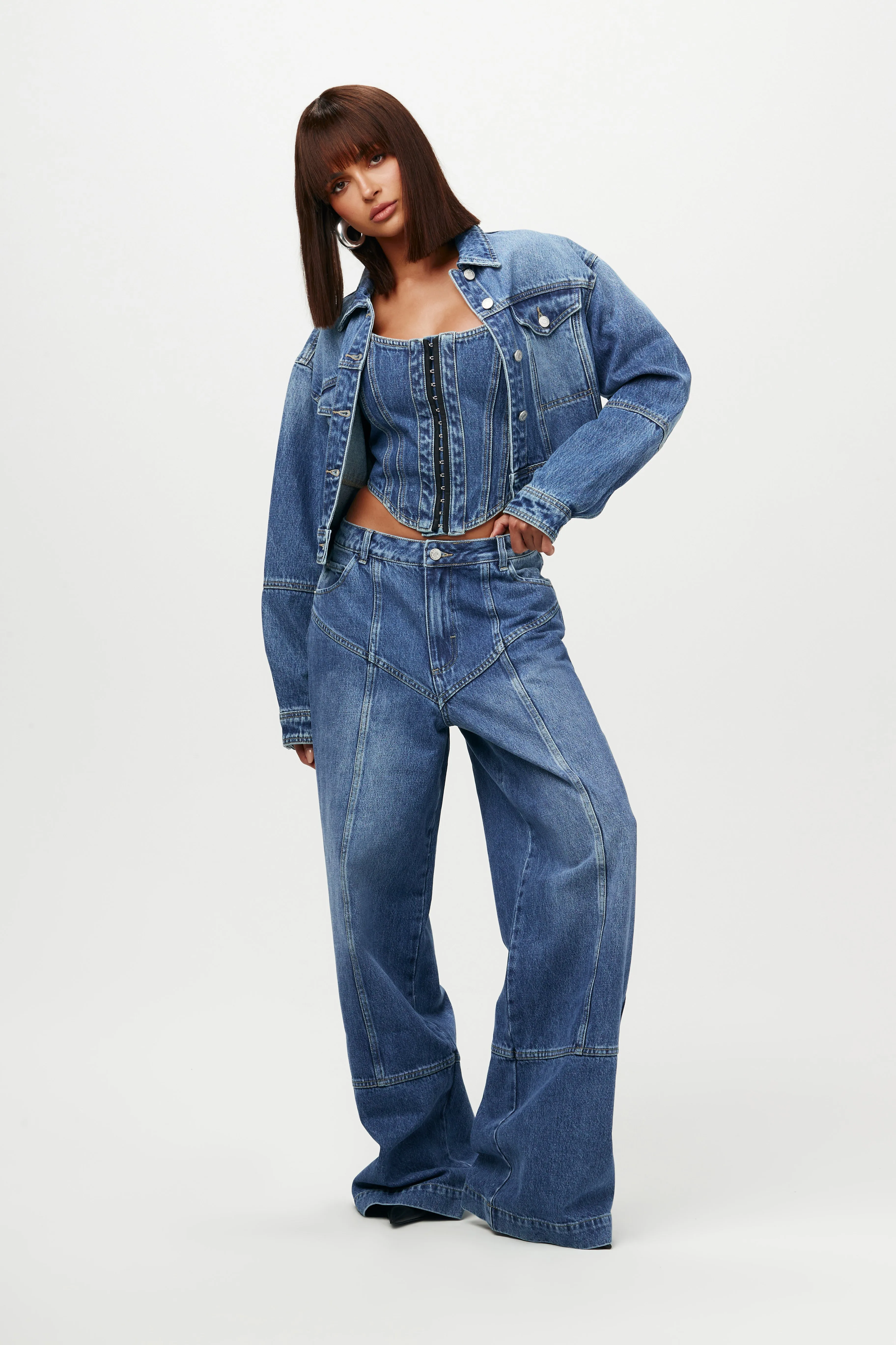 Cropped Denim Jacket sold by Naked Wardrobe product image thumbnail 3