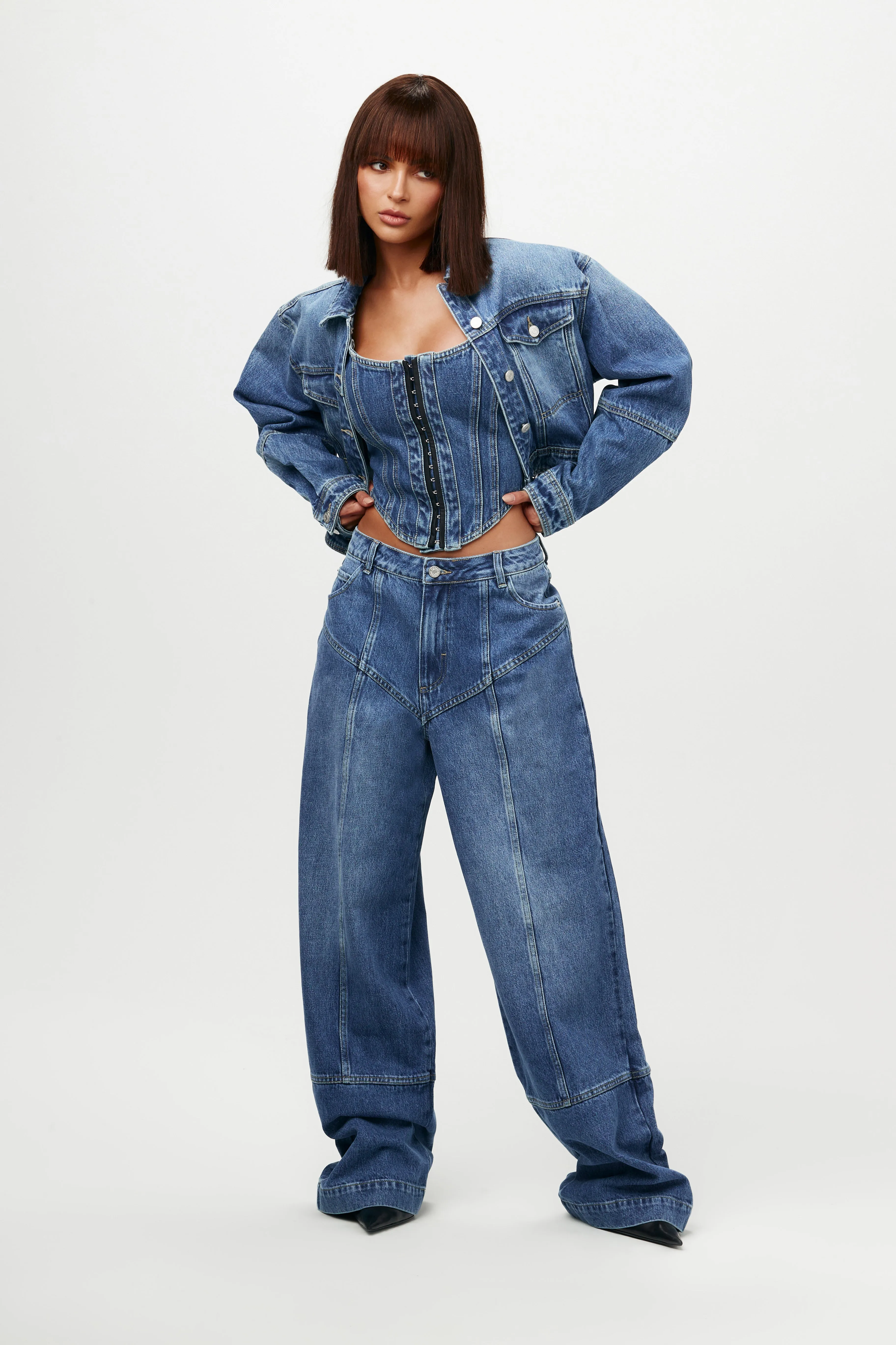 Cropped Denim Jacket sold by Naked Wardrobe