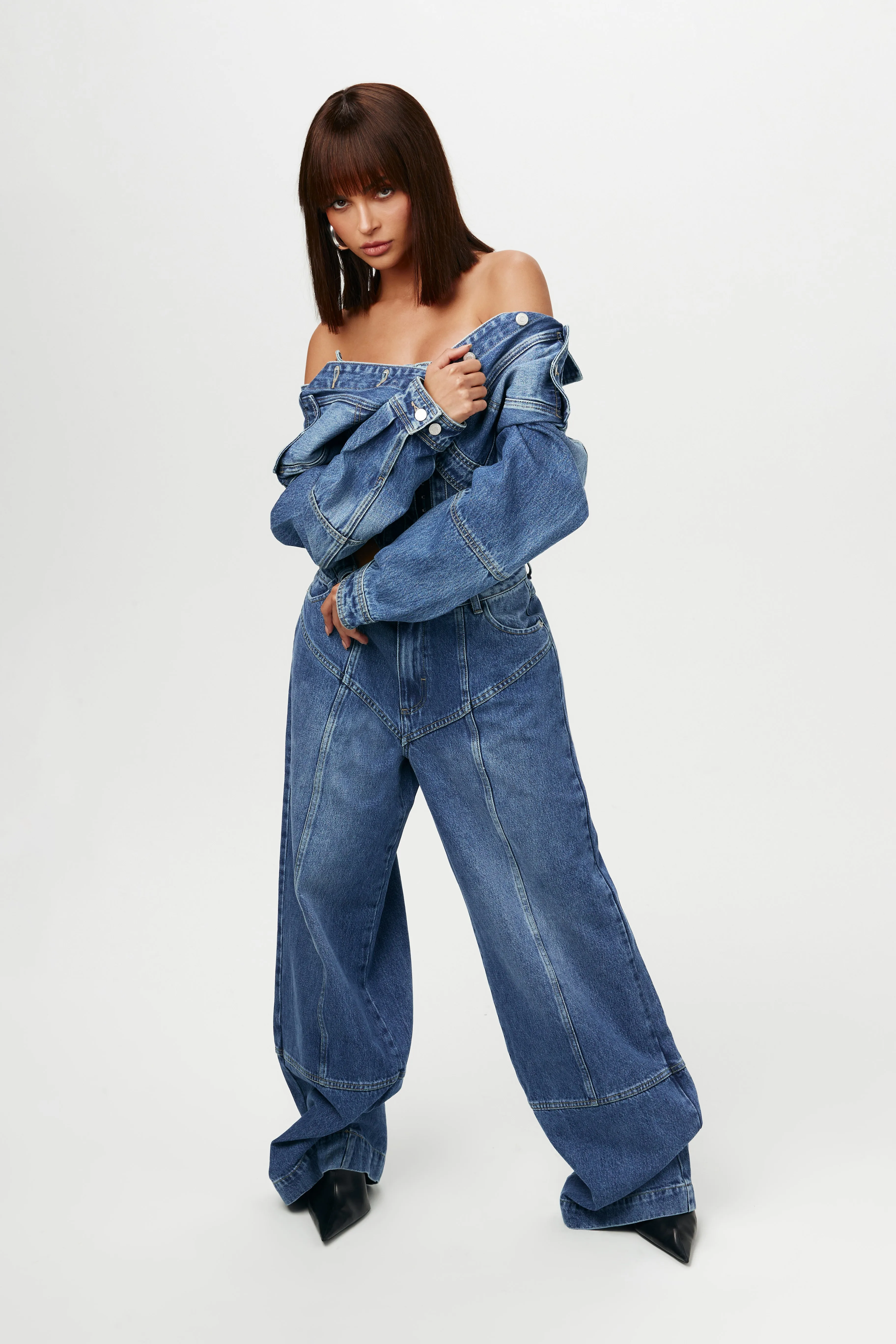 Cropped Denim Jacket sold by Naked Wardrobe product image thumbnail 4
