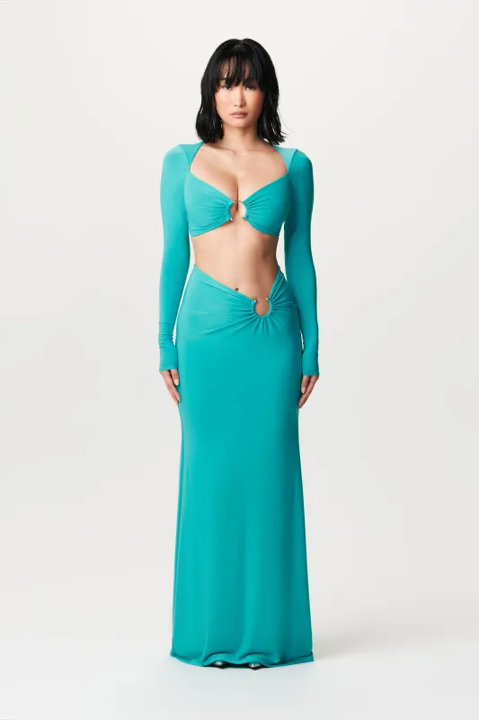 Hourglass O-Ring Maxi Skirt sold by Naked Wardrobe
