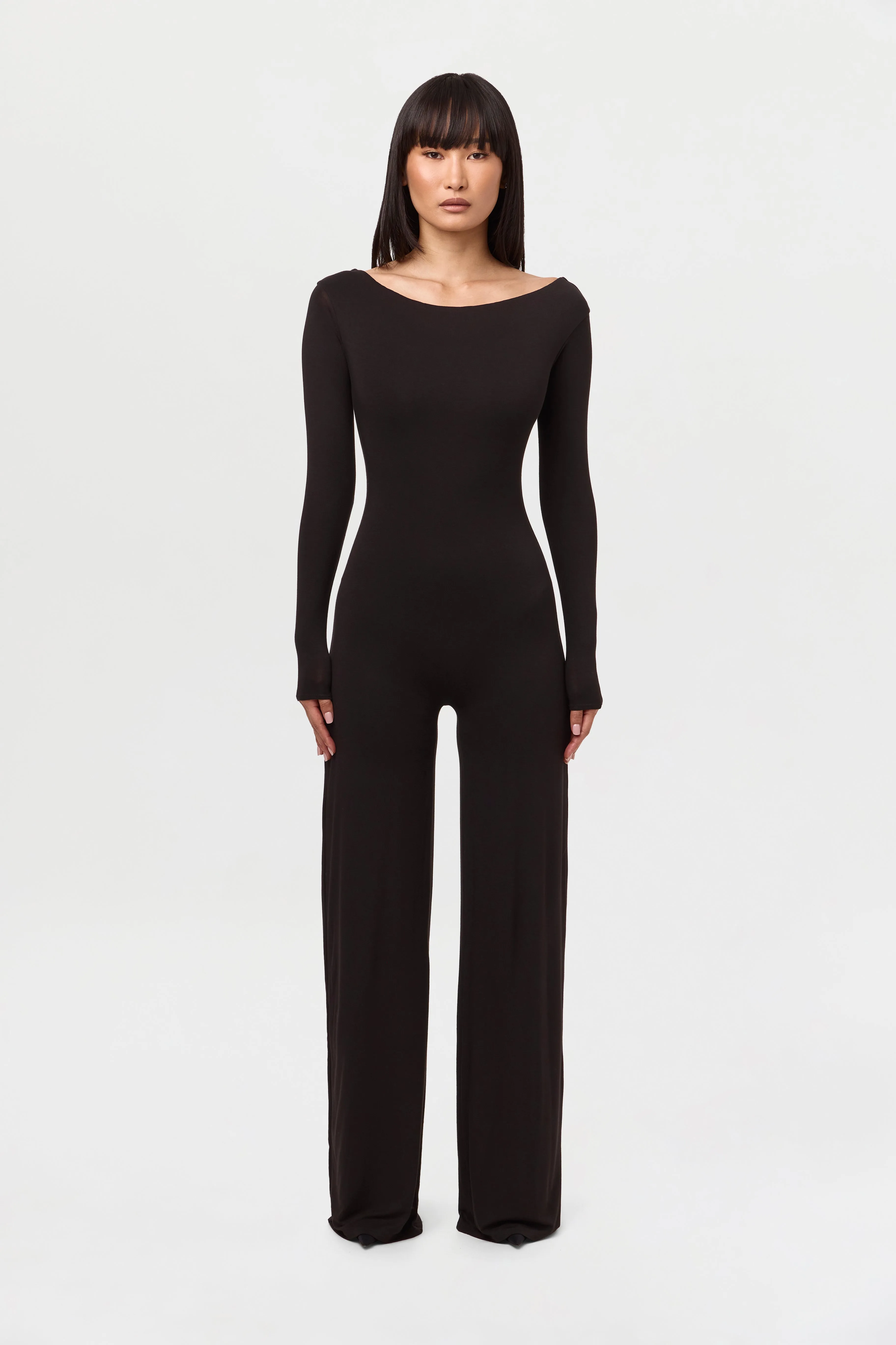Smooth Boatneck Wide Leg Jumpsuit sold by Naked Wardrobe